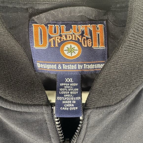 Duluth Trading Co Bomber Jacket Men's XXL Black Fleece Ribbed Cuff & Hem - Picture 2 of 3